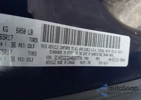 2017 Dodge Grand Caravan Gt from USA, damaged, VIN 2C4RDGEG5HR697774
